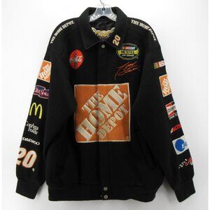 VINTAGE Jeff Hamilton Tony Stewart Jacket Medium NASCAR Racing Home Depot*